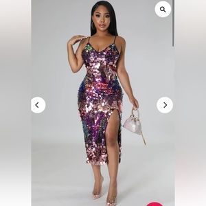 Sequin Midi Dress - S